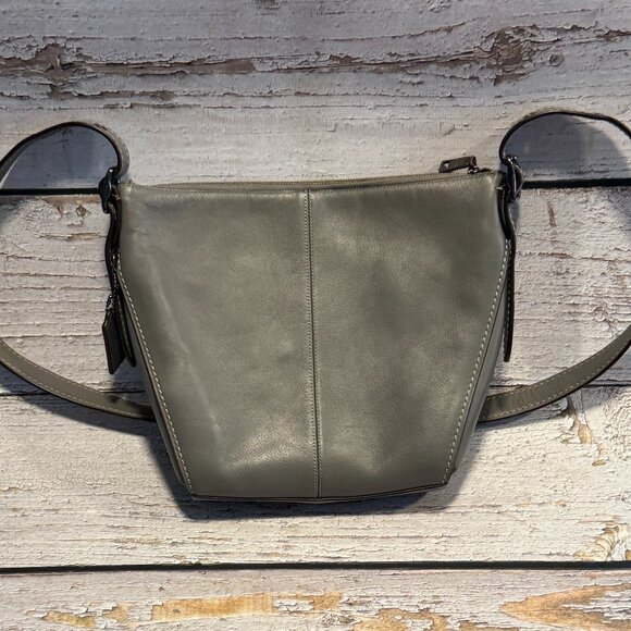 Coach Leather Crossbody Bag Gray Women’s Adjustable Strap Purse - Picture 12 of 12